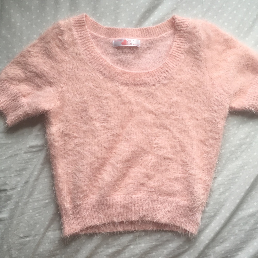 American Apparel Fuzzy Crop Tee
